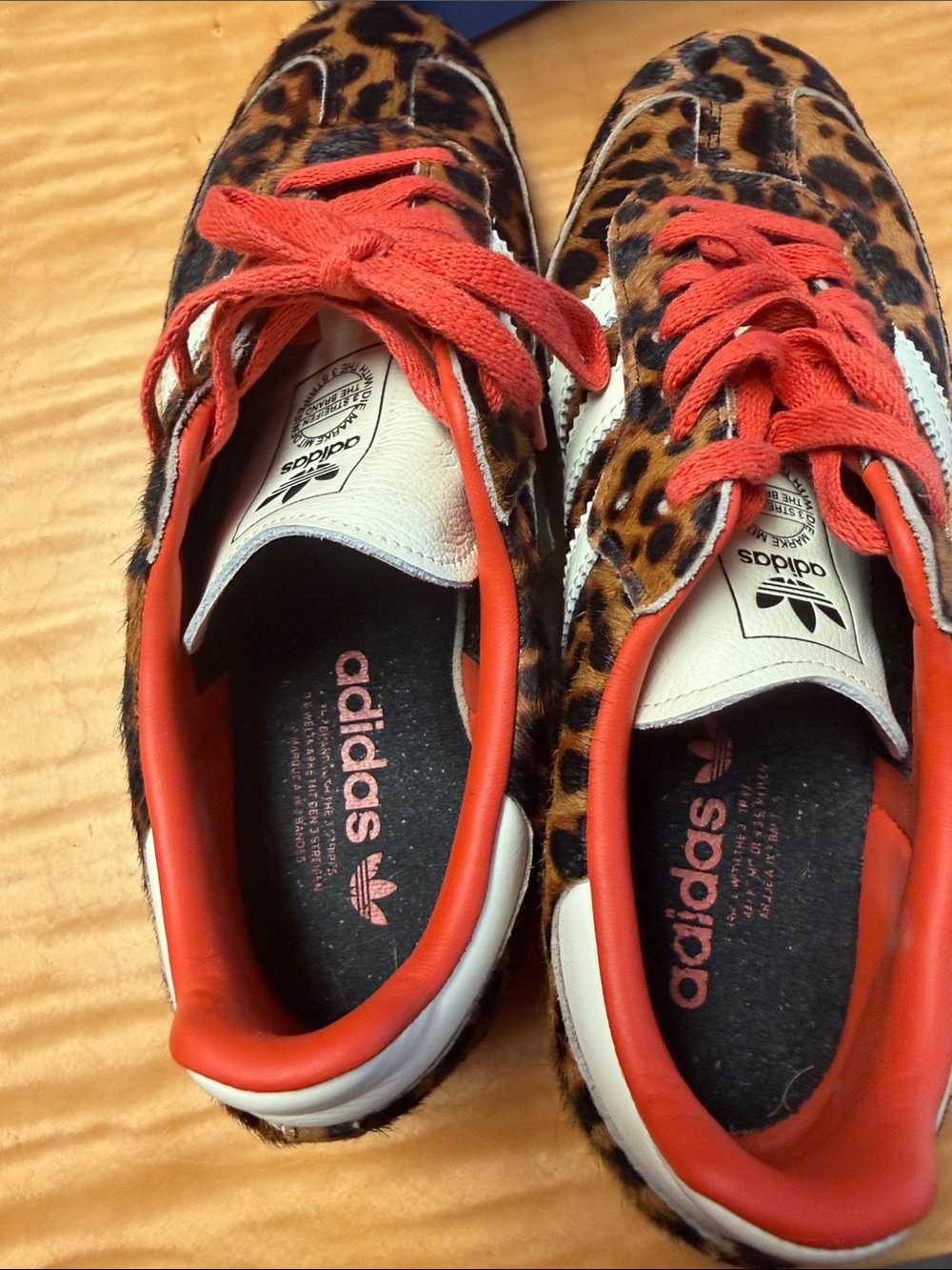 adidas Leopard Print Sneakers with Red Accents - Picture 9 of 11